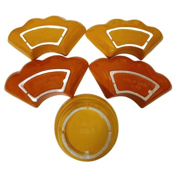 Vintage MCM California Pottery CALIF USA L69 Pottery Lazy Susan Chip Vege Dip Se - Picture 2 of 6